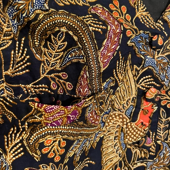 Summit Hill Unisex Floral & Bird Print Embellished Vest - Picture 4 of 16